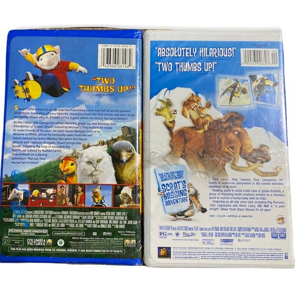Lot of 4 New Children's VHS Movies Stuart Little 2 Ice Age Lion King 2 Sounder - Picture 2 of 10